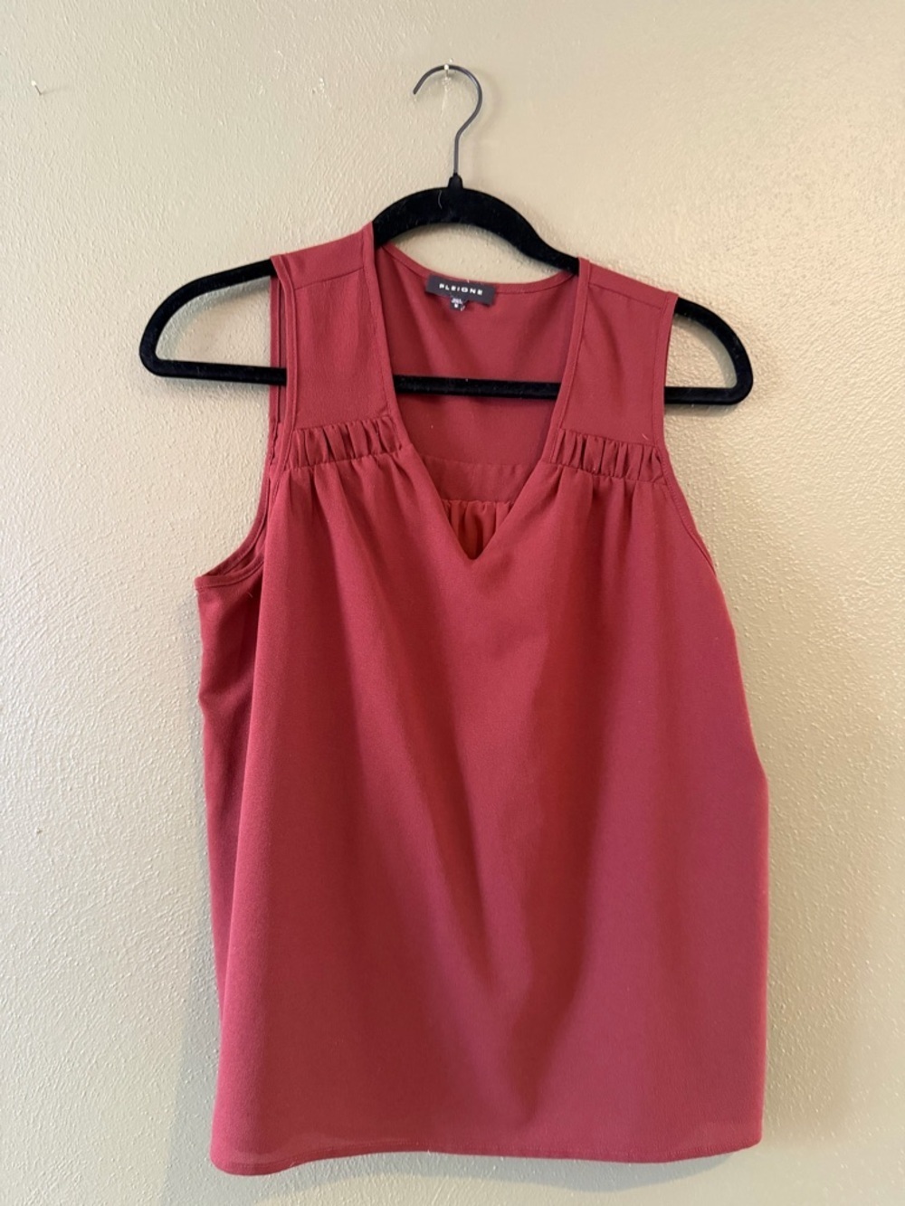 Pleione Sleeveless V-Neck Tank Top in Rose
